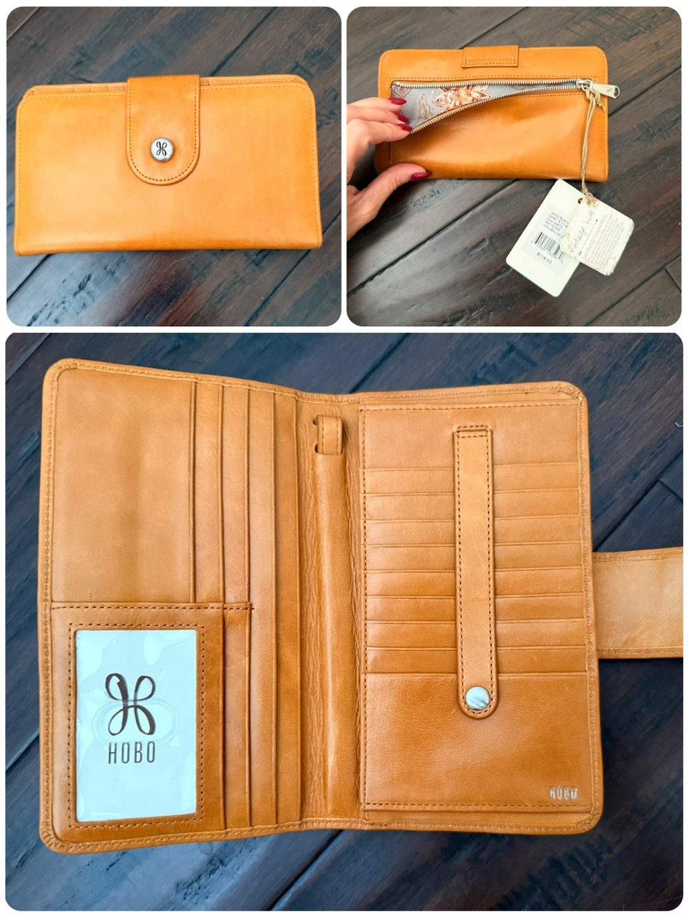 NWT HOBO Danette Leather Continental Wallet Wristlet